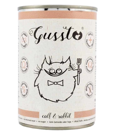 GUSSTO pusz.400g FRESH CALF RABBIT  Pokarm dla kota z CIELĘCINĄ I KRÓLIKIEM