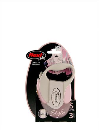 Flexi Smycz automatyczna dla psa Style S taśma 3 m kol. różowy