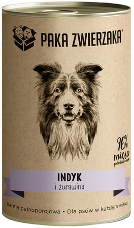 Paka Zwierzaka Indyk i żurawina puszka 400g