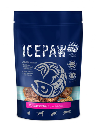 ICEPAW Rotbarschhaut - przysmaki z karmazyna dla psów (100 g)