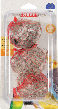 Zolux Włosie do gniazda ptaka w kolorowej siatce 3 szt.- blister