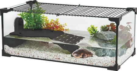ZOLUX Aquaterrarium dla żółwi wodnych KARAPAS AQUA PRO 60x30x20 cm czarne