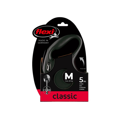 FLEXI Smycz automatyczna dla psa NEW CLASSIC linka M 5m czarna