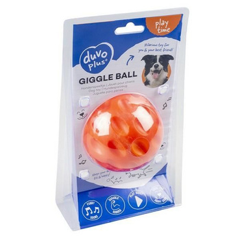 DUVO+ ZABAWKA GUMOWA GIGGLE BALL 9cm  POMARAŃCZOWA   12776