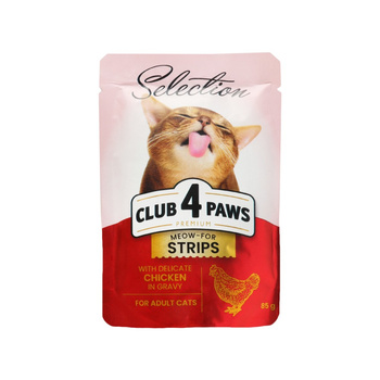CLUB4Ł KOT sasz.85g STRIPS KURCZAK  w sosie /12