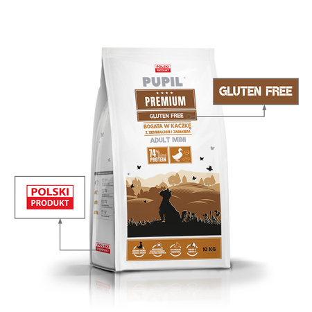 Karma sucha dla psa PUPIL Premium MINI bogata w kaczkę z ziemniakami i jabłkiem 10 kg