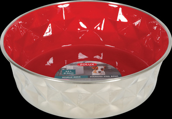 Zolux Miska dla psa Inox DIAMOND 2,6 l kol. czerwony