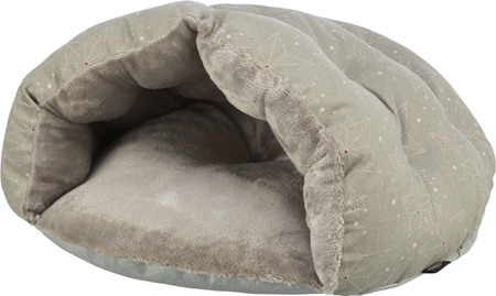 Xmas Luciano, legowisko zamknięte, dla psa/kota, owalne, beż/złoto, 50 x 30 cm