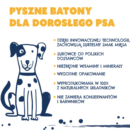 Karma mokra dla psa TEO baton bogaty w drób 900 g