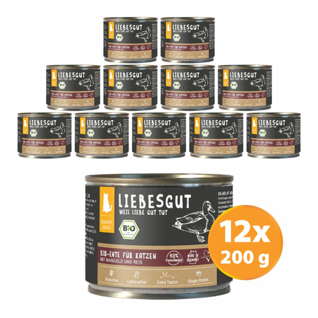 LIEBESGUT BIO ENTE - kaczka z botwinką ekologiczna mokra karma dla kota (200g)