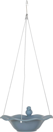 Zolux Poidło/basen ceramiczny z figurką do ogrodu dla ptaków szaroniebieski