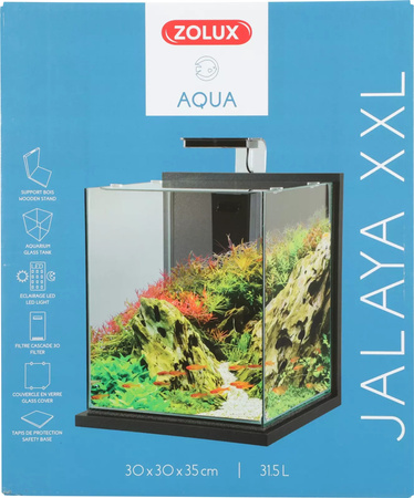 Zolux Zestaw akwarystyczny JALAYA XXL 300x300x350 mm 31,5 l kol. antracyt