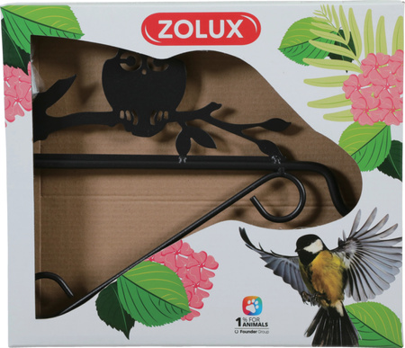 Zolux Uchwyt stalowy ścienny do karmnika dla ptaków - sowa