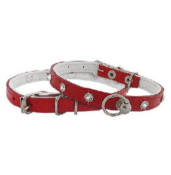 CHABA OBROŻA SKÓRA Z CYRKONIĄ 10x30 CZER