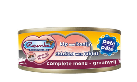 Renske Cat fresh meat -kurczak z królikiem, pełnoporcjowa, pasztet (70 g)
