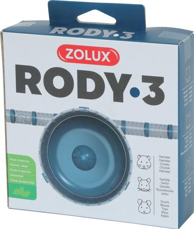 ZOLUX Cichy kołowrotek do klatki dla myszki, chomika RODY 3 kol.niebieski