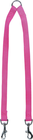 Zolux Smycz dla psa podwójna nylonowa 15 mm/40 cm kol. fuksja