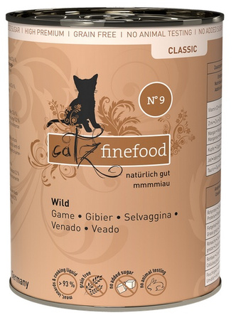 Catz Finefood Classic N.09 Dziczyzna puszka 400g