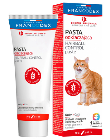 FRANCODEX PL Pasta odkłaczająca dla kota, wspomaga pracę jelit 70 g