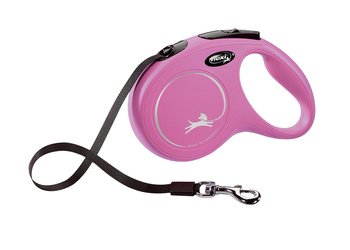 FLEXI Smycz automatyczna dla psa NEW CLASSIC M 5 m taśma różowa