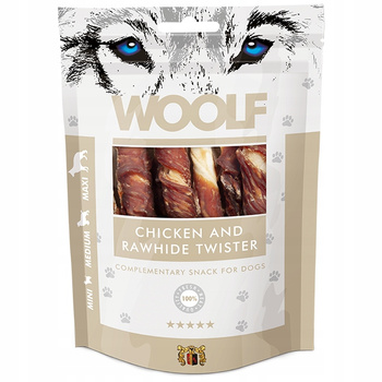 Woolf Chicken & Rawhide Twister 100g