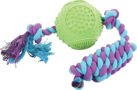 ZOLUX Zabawka dla psa piłka kauczukowa ze sznurem 7,5 cm