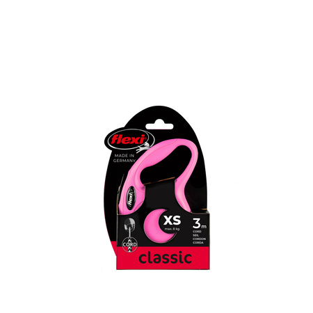 FLEXI Smycz automatyczna dla psa NEW CLASSIC linka XS 3m różowa