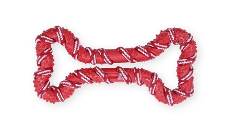 PET NOVA TPR ROPEBONE RED 20cm /10