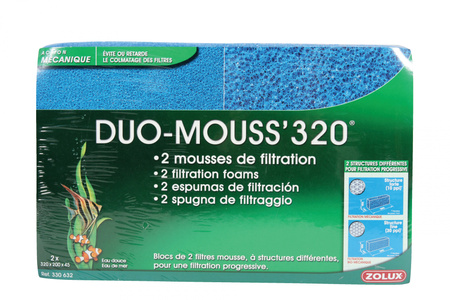 Zolux Wkład filtracyjny gąbka 2szt. Duo-Mouss 320 Actizoo