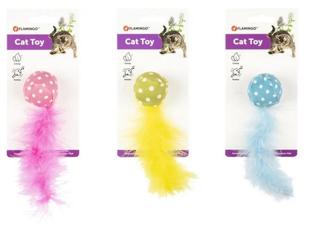 Flamingo Piłeczka z piórkiem kolor mix