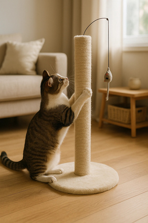 ZOLUX Drapak dla kota sizalowy słupek z zabawką 48 cm kol. beżowy