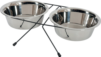 ZOLUX Miski dla psa na stojaku metalowym INOX 2 szt. 1,3 l