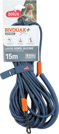 ZOLUX Smycz okrągła dla psa silikonowa BIVOUAK niebieska 15m