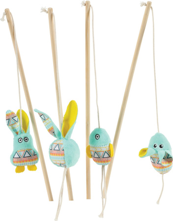 Zolux Zabawka dla kota wędka królik KALI kol. zielony 40 cm