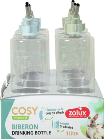 ZOLUX Poidełko dla gryzonia z miarką COSY 1000ml niebieskie/zielone