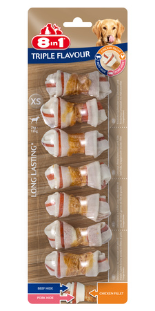 8in1 Przysmak dla psa kości Triple Flavour XS 7 szt.
