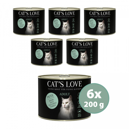 CAT'S LOVE Pute - indyk z olejem z łososia i kocim tymiankiem 200g