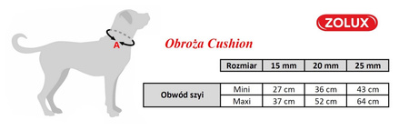 ZOLUX Obroża dla psa taśma Cushion 20mm - kol. czerwony