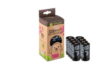 STARCHBAG Kompostowalne BIOworki na odchody 8 rolek x 15szt, kol. czarny