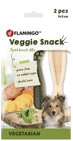 Flamingo Veggie gryzak szczoteczka 14,5cm/2szt