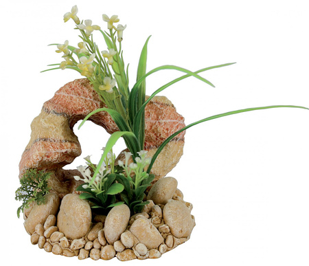 Zolux Ozdoba do akwarium skała z rośliną T2