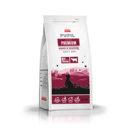 Karma sucha dla psa PUPIL Premium MINI bogata w wołowinę 1,6 kg