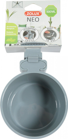 Zolux Miska dla gryzoni do zawieszenia w klatce NEO śr. 12 cm kol. szary