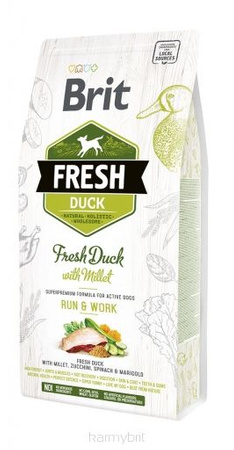 Brit Fresh Dog Adult Active Duck & Millet 2,5kg