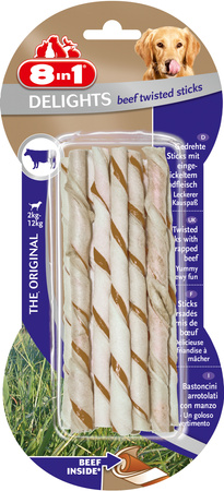 8in1 Przysmak dla psa skręcane pałeczki o smaku wołowiny Delights 10 szt.