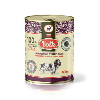 Karma mokra dla psa FOLK Wielkopolski wyborny jeleń 800 g