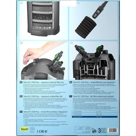 Tetra Filtr zewnętrzny EX 1200 Plus, akwarium 200-500L, wydajna filtracja