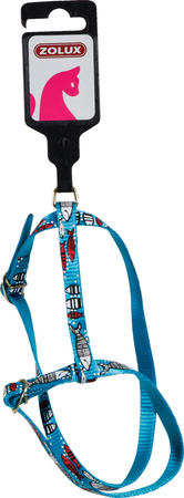 Zolux Szelki dla kota nylonowe SARDINE 10 mm kol. turkusowy
