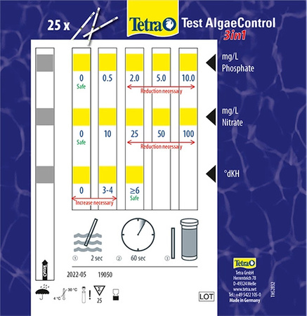 Tetra Test AlgaeControl 3in1, test paskowy pomiar fosforanów i azotanów