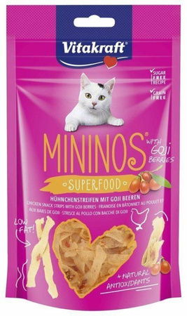 VITAKRAFT KOT 40g MININOS SUPERFOOD KURCZAK & JAGODY GOJI